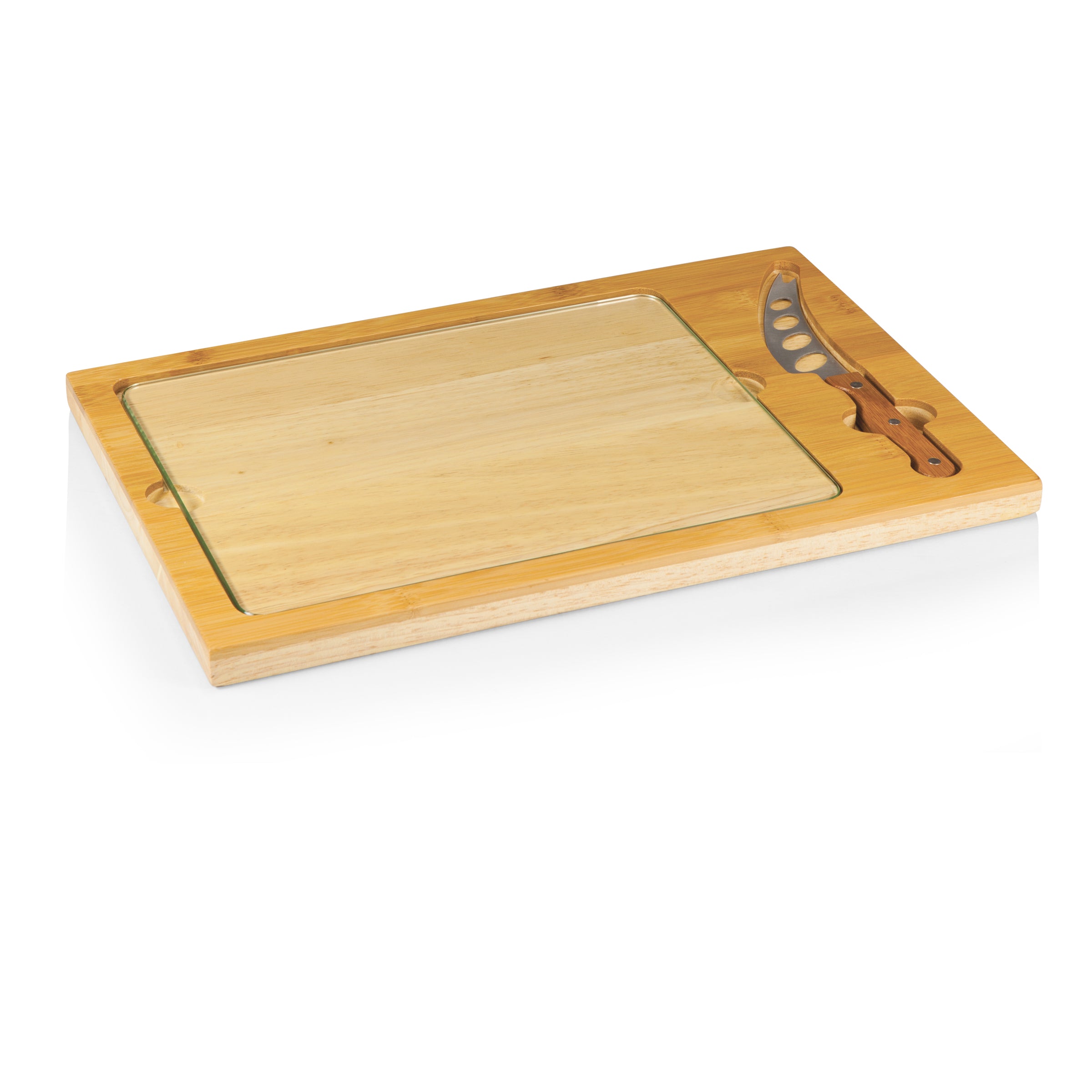 Maryland Terrapins Basketball Court - Icon Glass Top Cutting Board & Knife Set