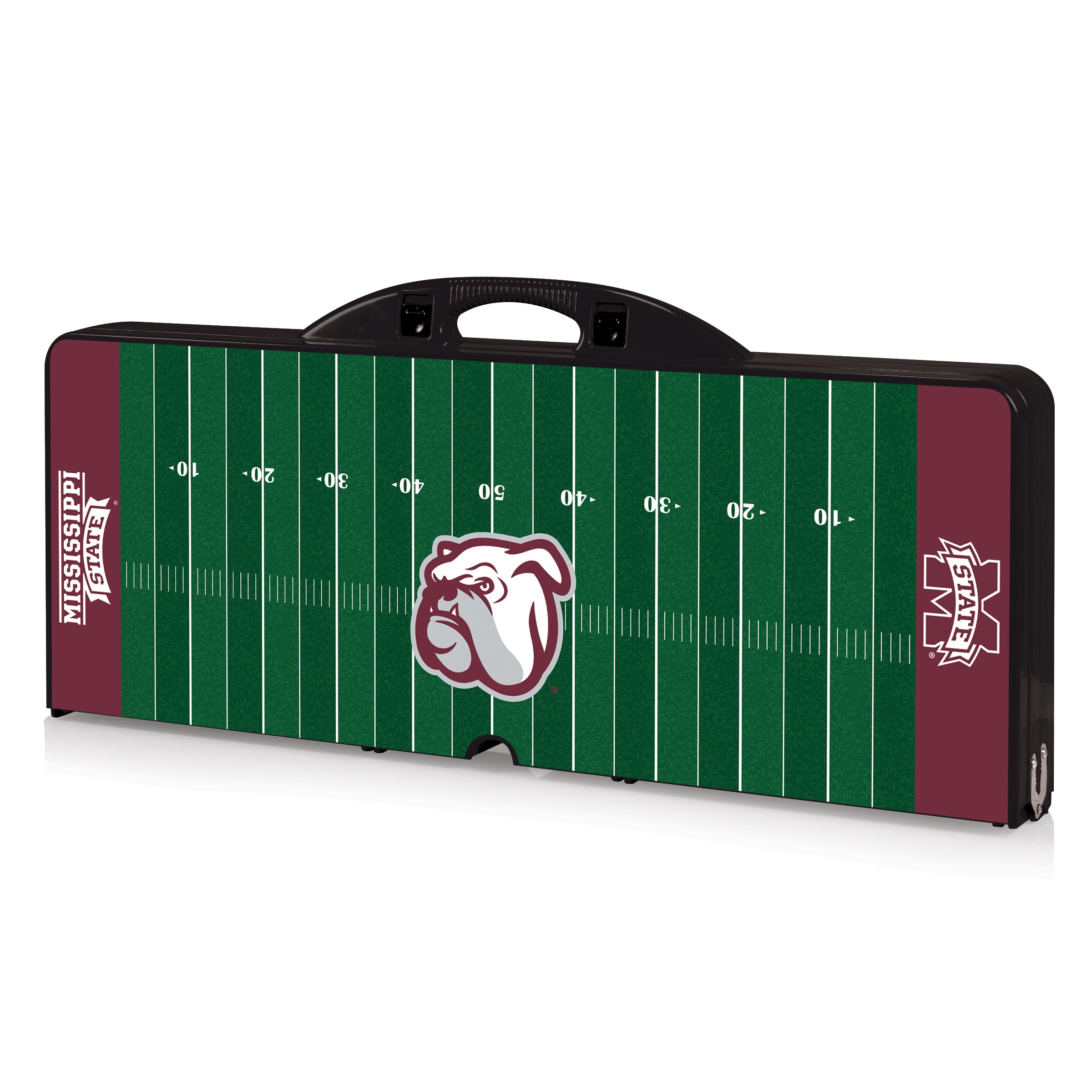 Mississippi State Bulldogs Football Field - Picnic Table Portable Folding Table with Seats