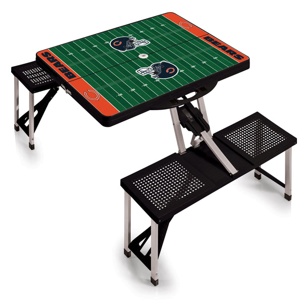 Chicago Bears Football Field - Picnic Table Portable Folding Table with Seats