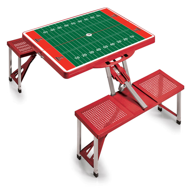 Texas Tech Red Raiders Football Field - Picnic Table Portable Folding Table with Seats