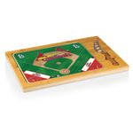 St. Louis Cardinals Baseball Diamond - Icon Glass Top Cutting Board & Knife Set