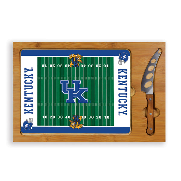 Kentucky Wildcats Football Field - Icon Glass Top Cutting Board & Knife Set