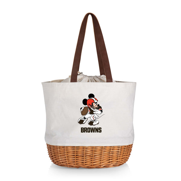 Cleveland Browns Mickey Mouse - Coronado Canvas and Willow Basket Tote