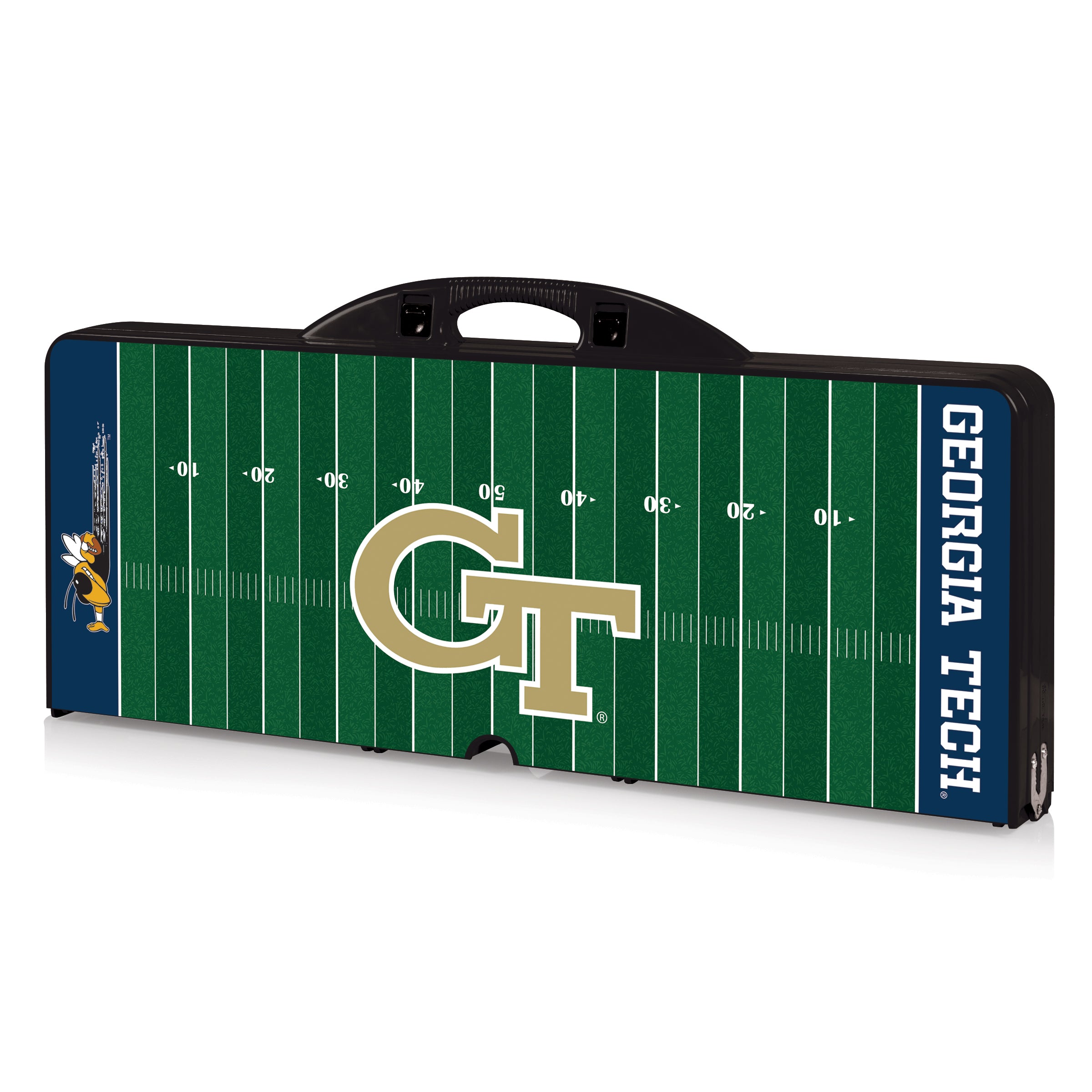 Georgia Tech Yellow Jackets Football Field - Picnic Table Portable Folding Table with Seats