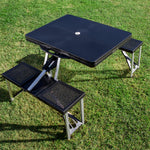 Indiana Hoosiers Football Field - Picnic Table Portable Folding Table with Seats