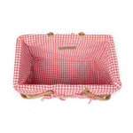 Farmhouse Basket - Red and White Gingham Basket Empty