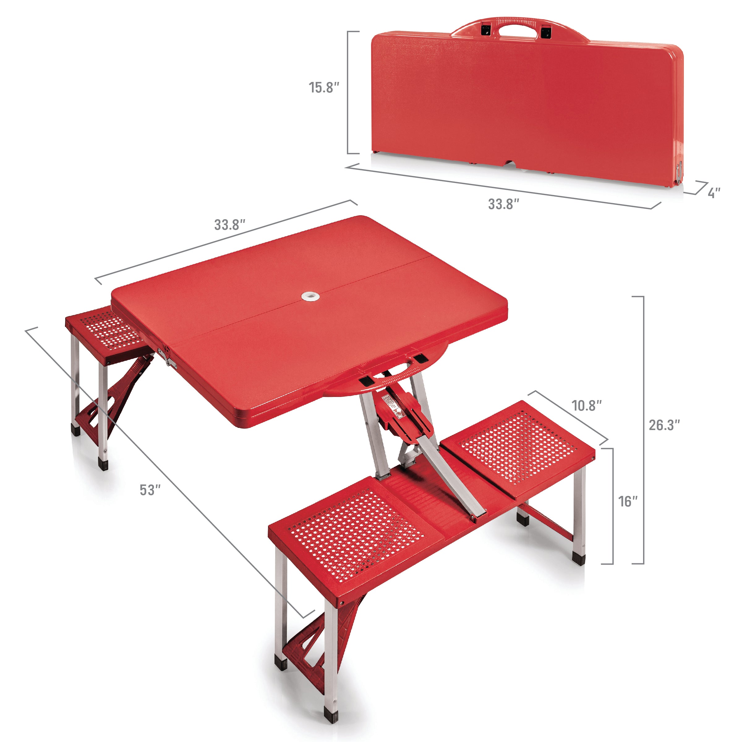 NC State Wolfpack Football Field - Picnic Table Portable Folding Table with Seats