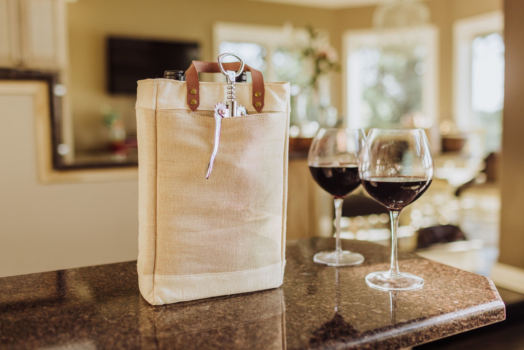 Columbus Blue Jackets - Pinot Jute 2 Bottle Insulated Wine Bag