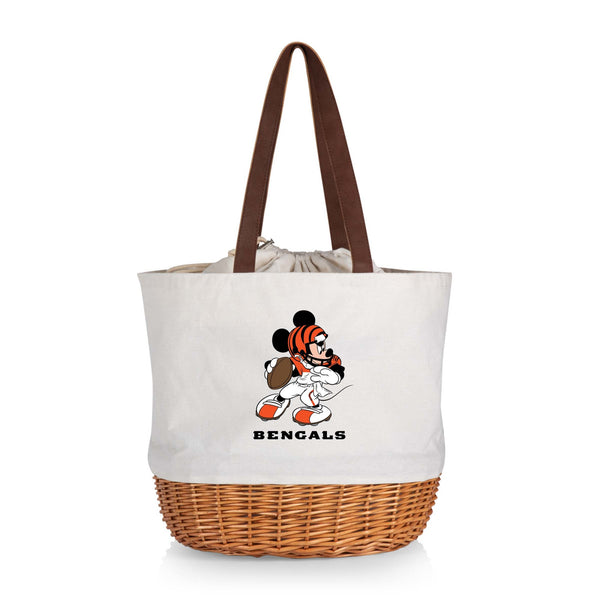 Cincinnati Bengals Mickey Mouse - Coronado Canvas and Willow Basket Tote