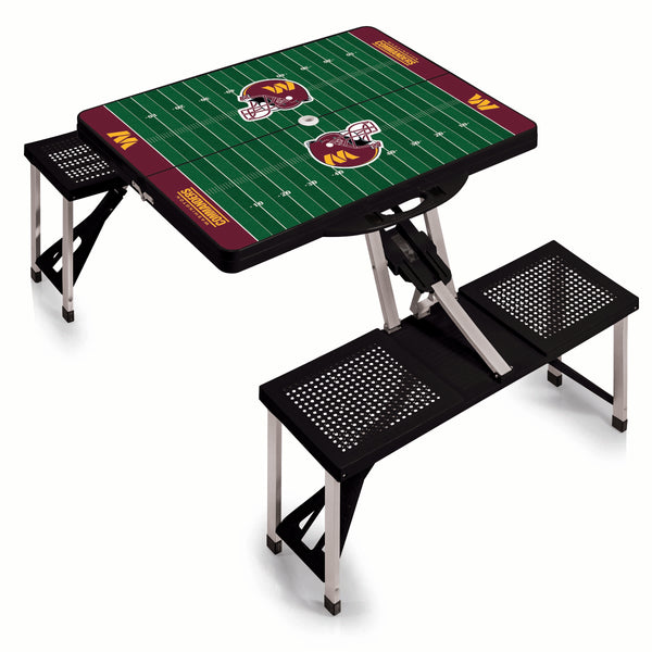 Washington Commanders Football Field - Picnic Table Portable Folding Table with Seats