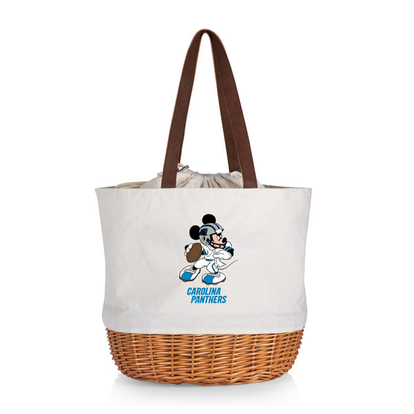 Carolina Panthers Mickey Mouse - Coronado Canvas and Willow Basket Tote