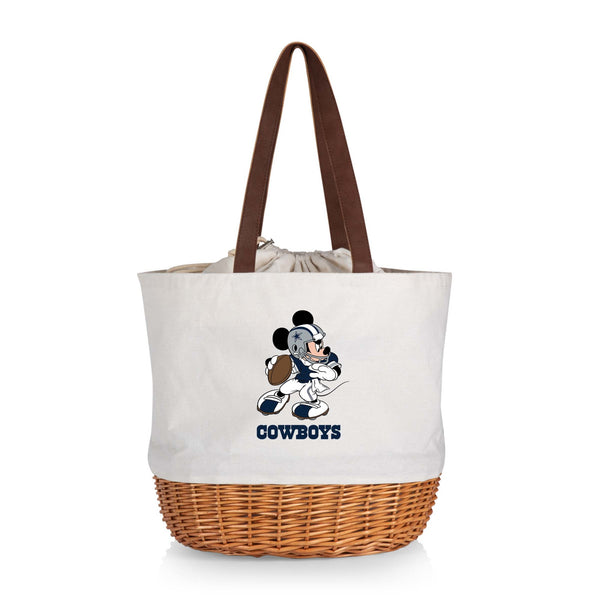 Dallas Cowboys Mickey Mouse - Coronado Canvas and Willow Basket Tote