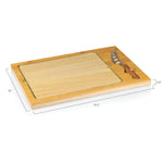 Maryland Terrapins Basketball Court - Icon Glass Top Cutting Board & Knife Set