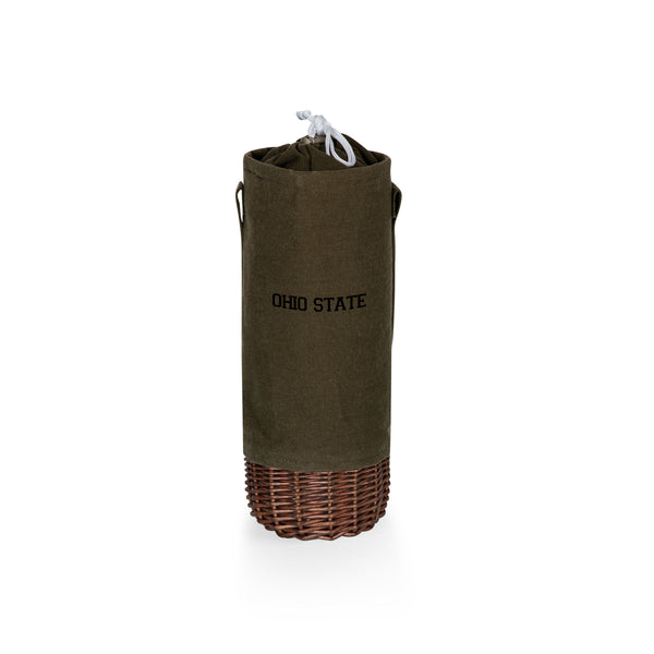 Ohio State Buckeyes - Malbec Insulated Canvas and Willow Wine Bottle Basket
