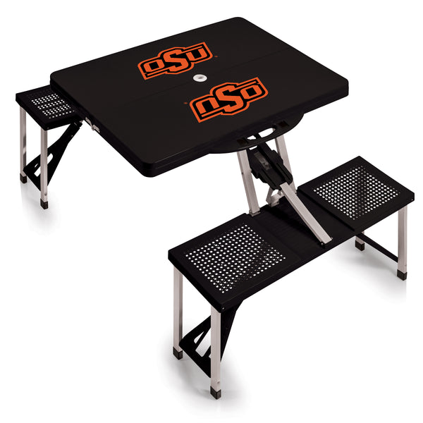 Oklahoma State Cowboys - Picnic Table Portable Folding Table with Seats