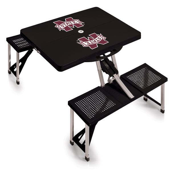 Mississippi State Bulldogs - Picnic Table Portable Folding Table with Seats