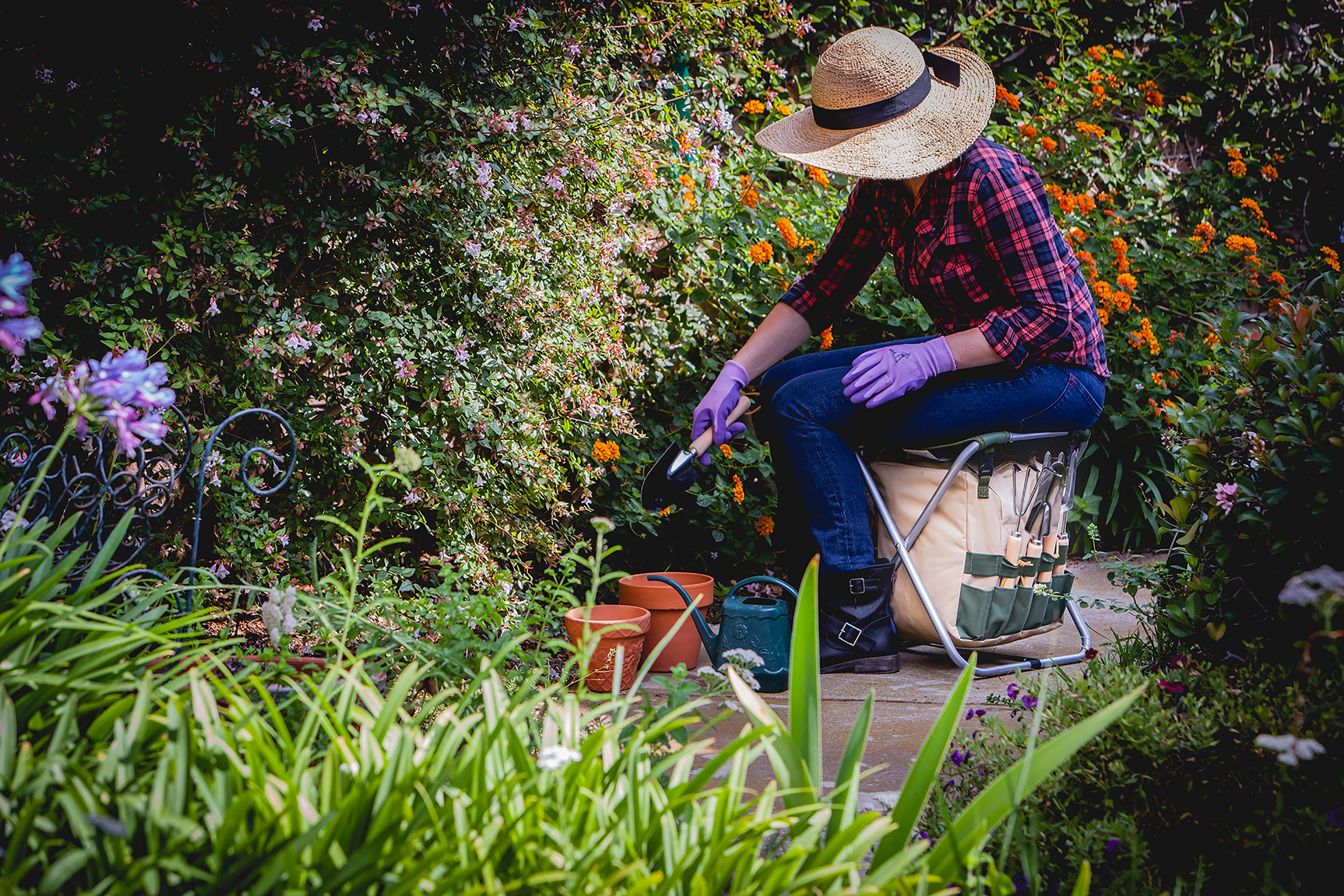 Gardener Folding Seat with Tools