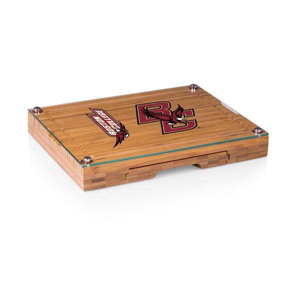 Boston College Eagles - Concerto Glass Top Cheese Cutting Board & Tools Set