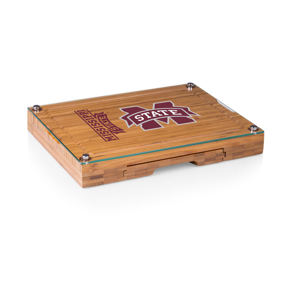 Mississippi State Bulldogs - Concerto Glass Top Cheese Cutting Board & Tools Set