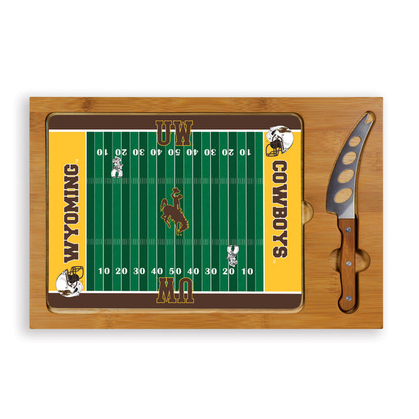 Wyoming Cowboys - Icon Glass Top Cutting Board & Knife Set