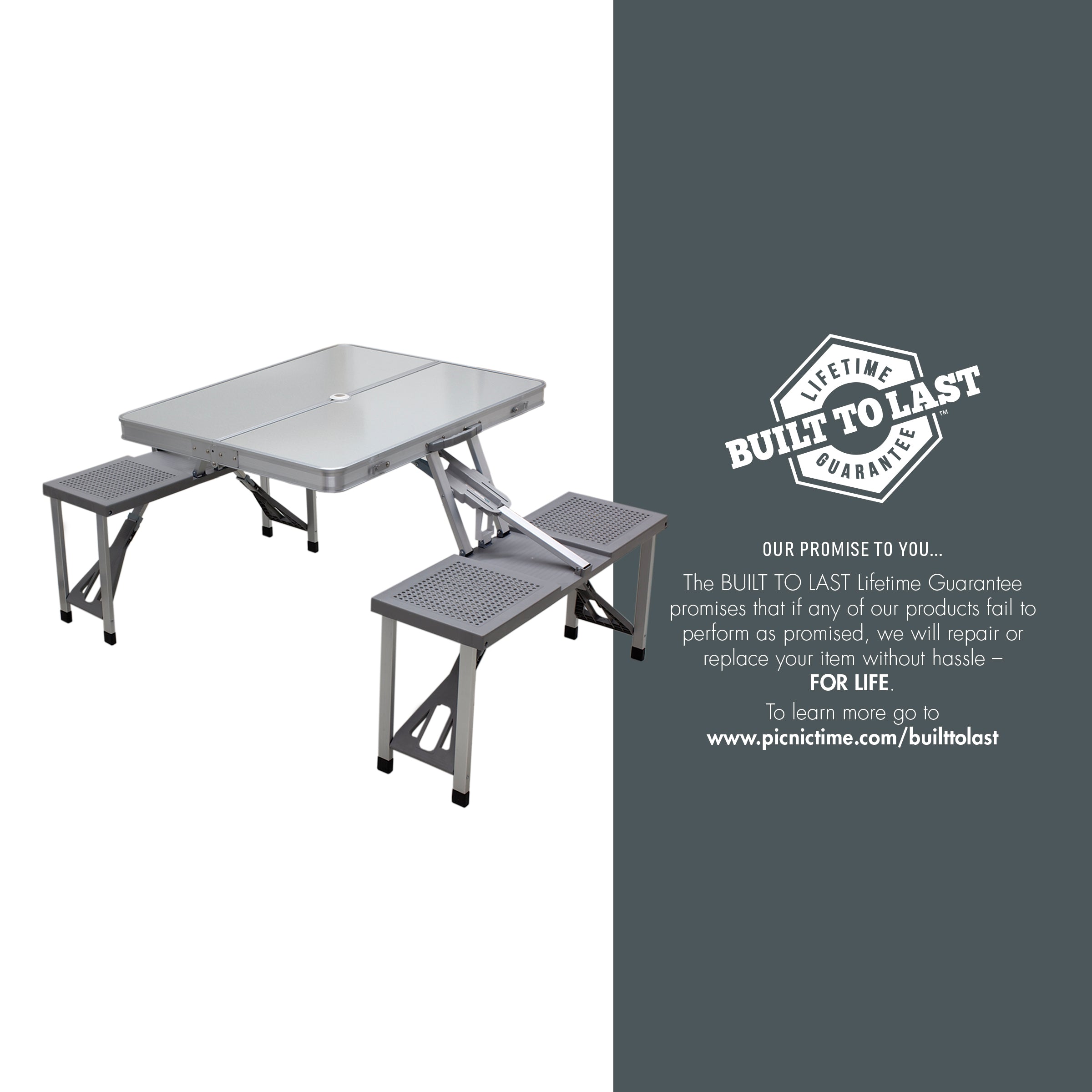 Aluminum Portable Picnic Table with Seats