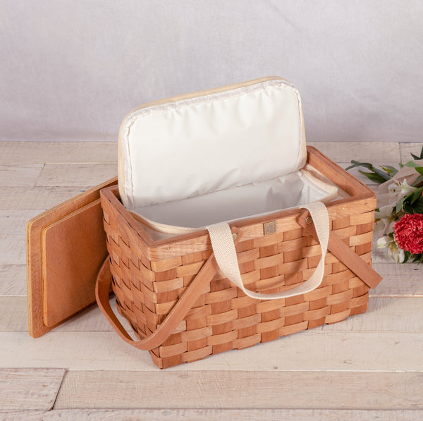 Rattan Picnic Basket Design Lunch Box with Zipper Closure