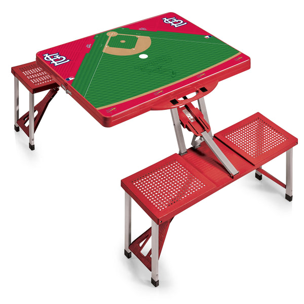 St. Louis Cardinals Baseball Diamond - Picnic Table Portable Folding Table with Seats