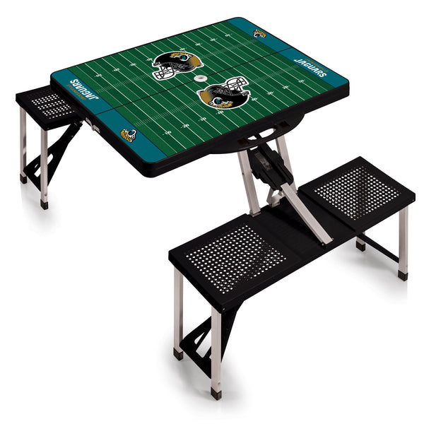 Jacksonville Jaguars Football Field - Picnic Table Portable Folding Table with Seats