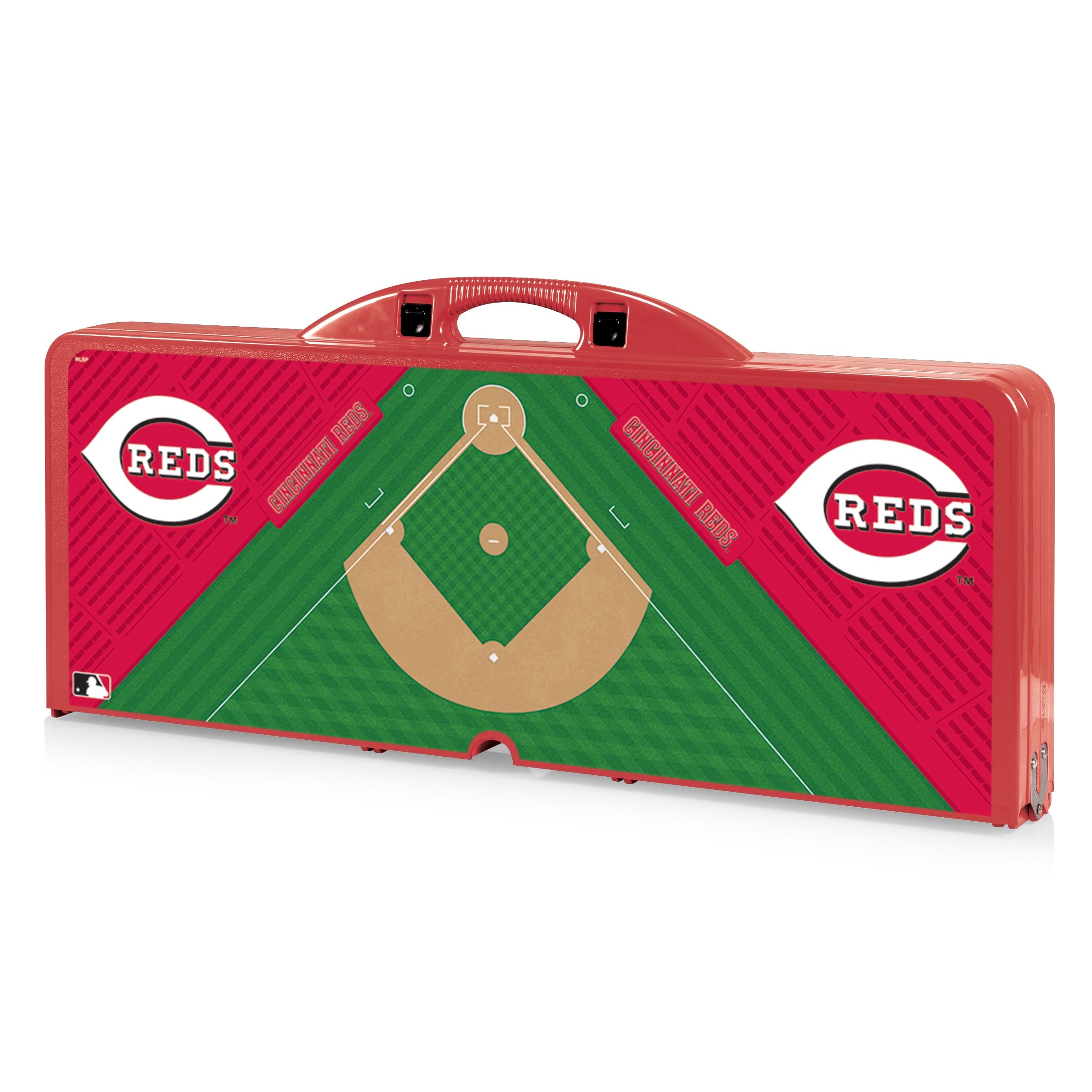 Cincinnati Reds Baseball Diamond - Picnic Table Portable Folding Table with Seats