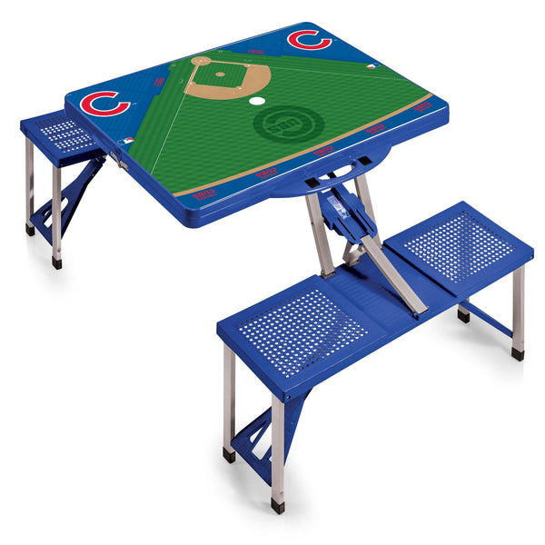 Chicago Cubs Baseball Diamond - Picnic Table Portable Folding Table with Seats