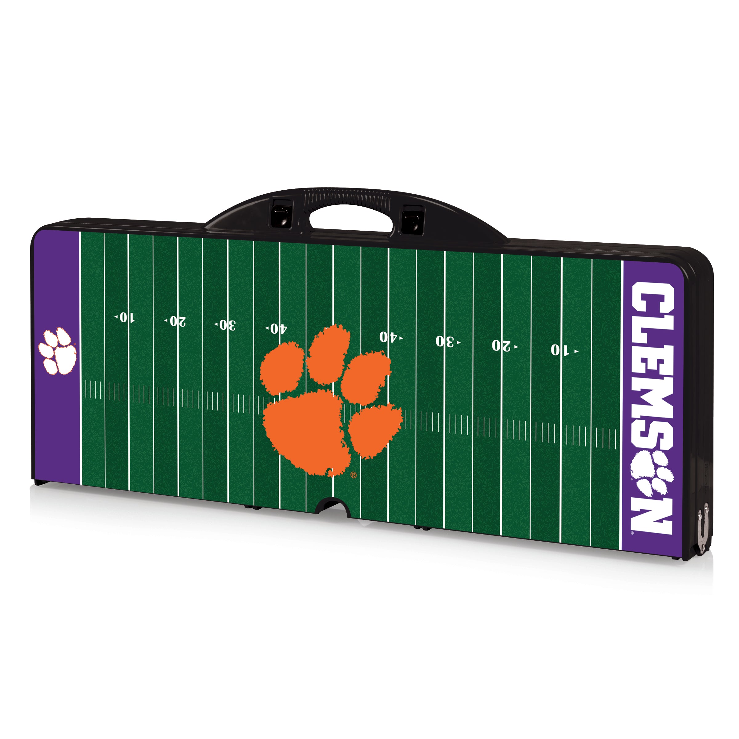 Clemson Tigers Football Field - Picnic Table Portable Folding Table with Seats