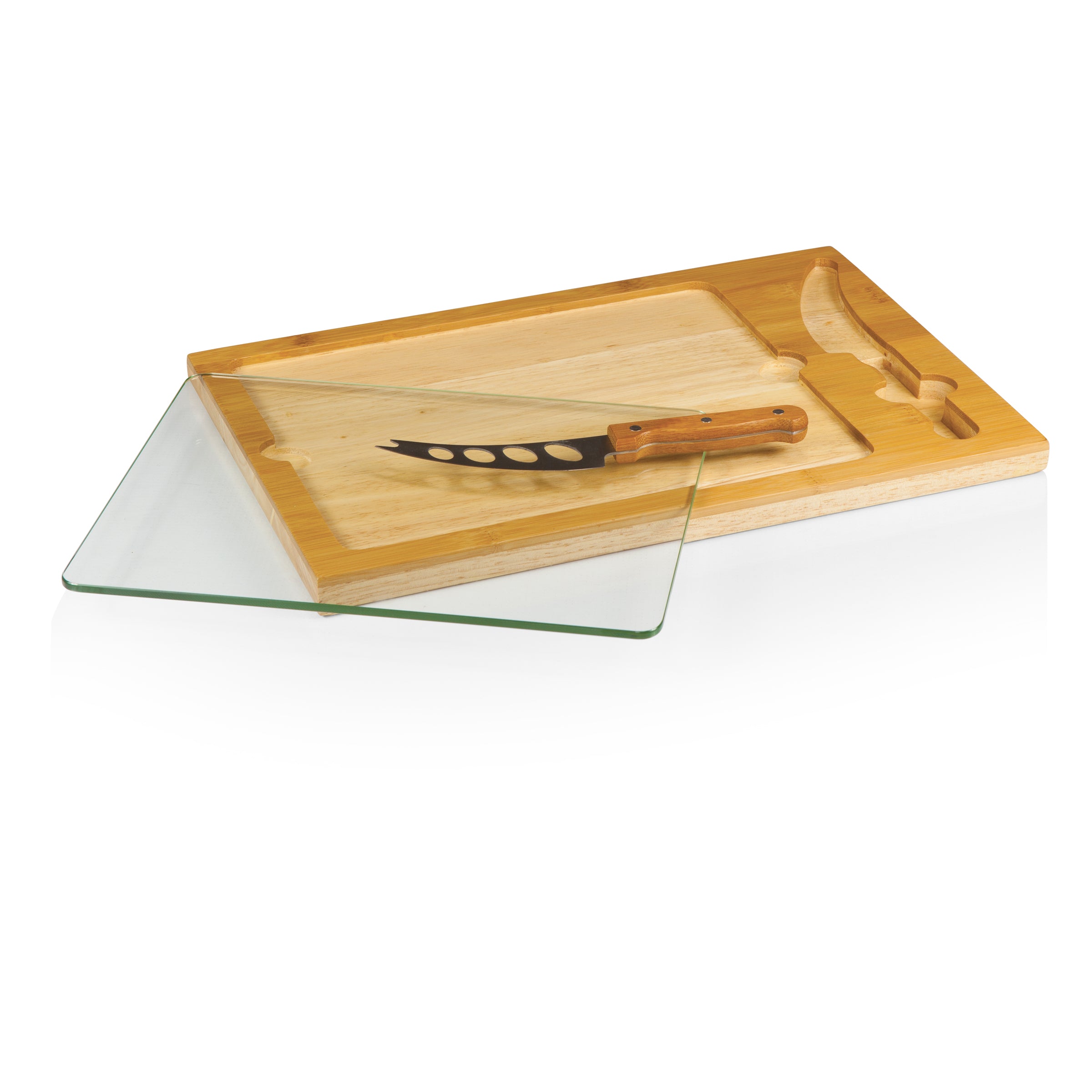 Green Bay Packers Football Field - Icon Glass Top Cutting Board & Knife Set