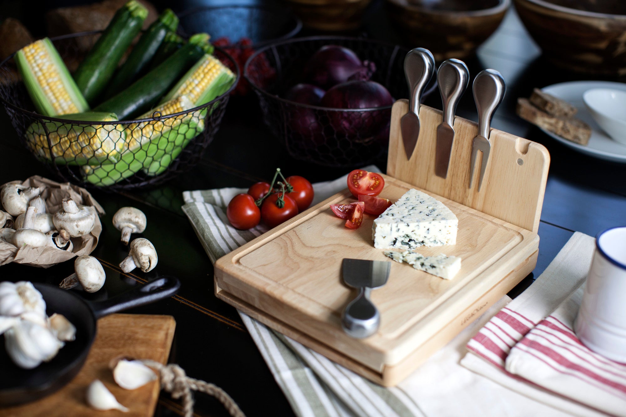 Asiago Cheese Cutting Board & Tools Set