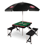 San Francisco 49ers - Picnic Table Portable Folding Table with Seats and Umbrella