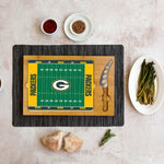 Green Bay Packers Football Field - Icon Glass Top Cutting Board & Knife Set