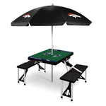 Denver Broncos - Picnic Table Portable Folding Table with Seats and Umbrella