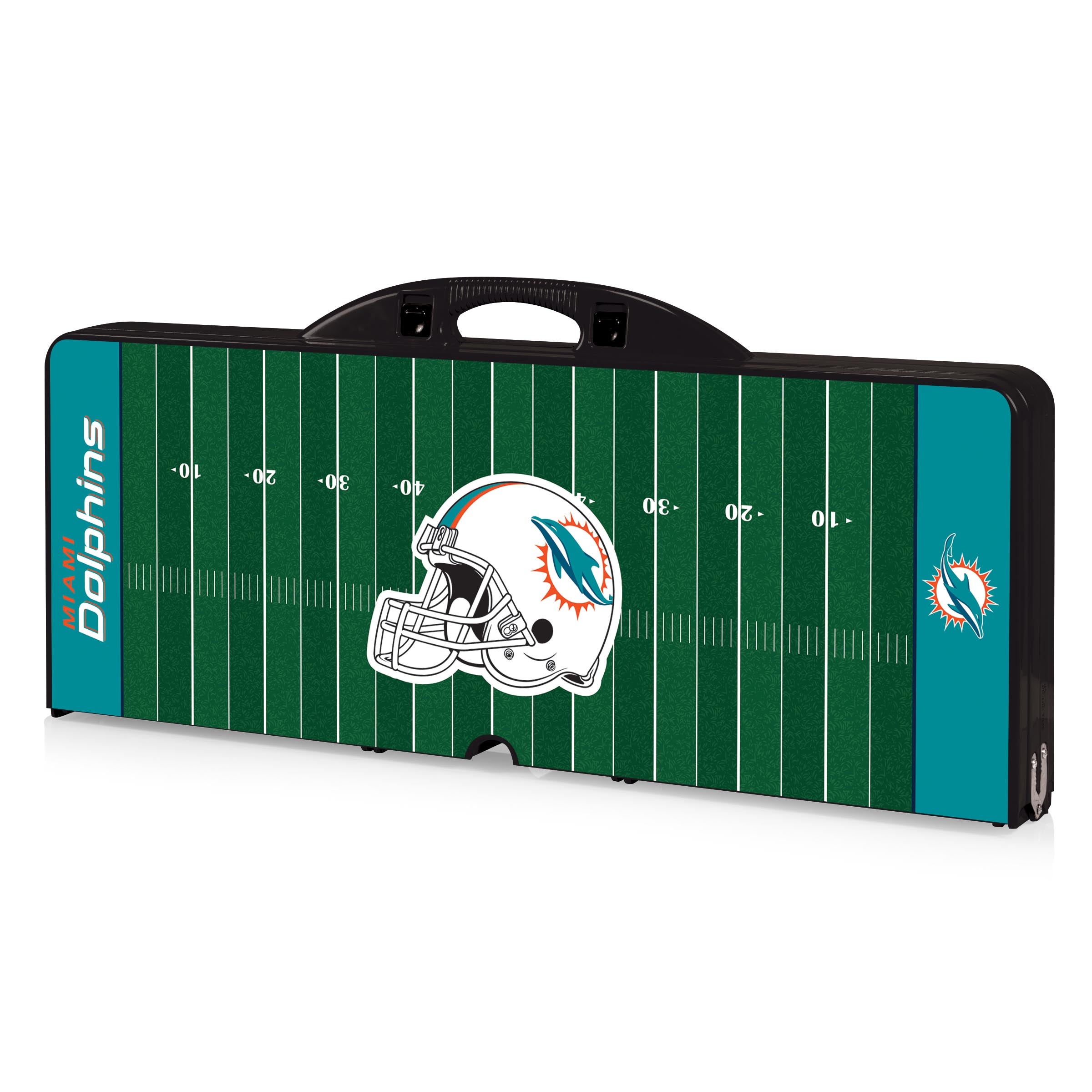 Miami Dolphins Football Field - Picnic Table Portable Folding Table with Seats