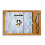 Pittsburgh Penguins Hockey Rink - Icon Glass Top Cutting Board & Knife Set