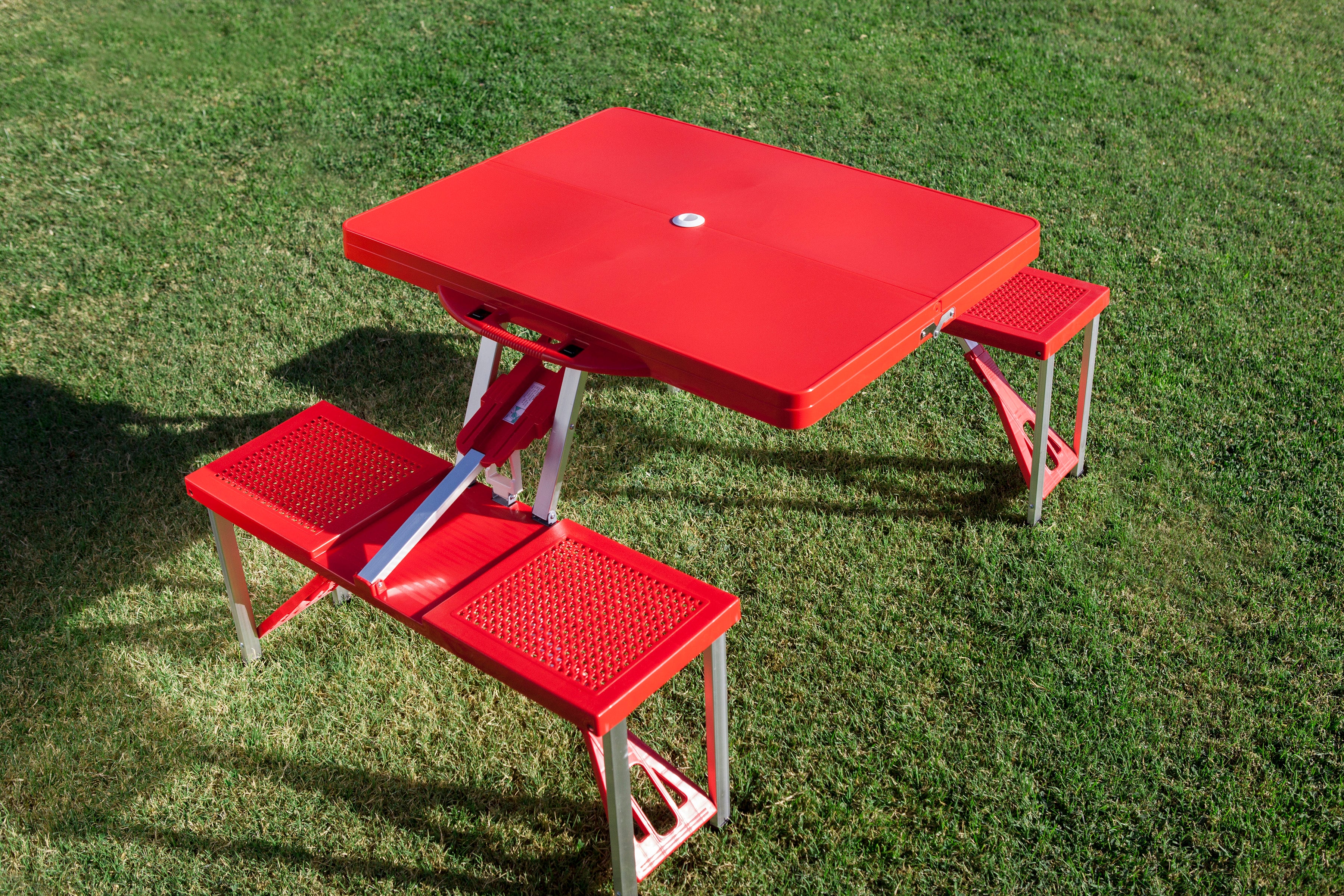 New England Patriots Football Field - Picnic Table Portable Folding Table with Seats