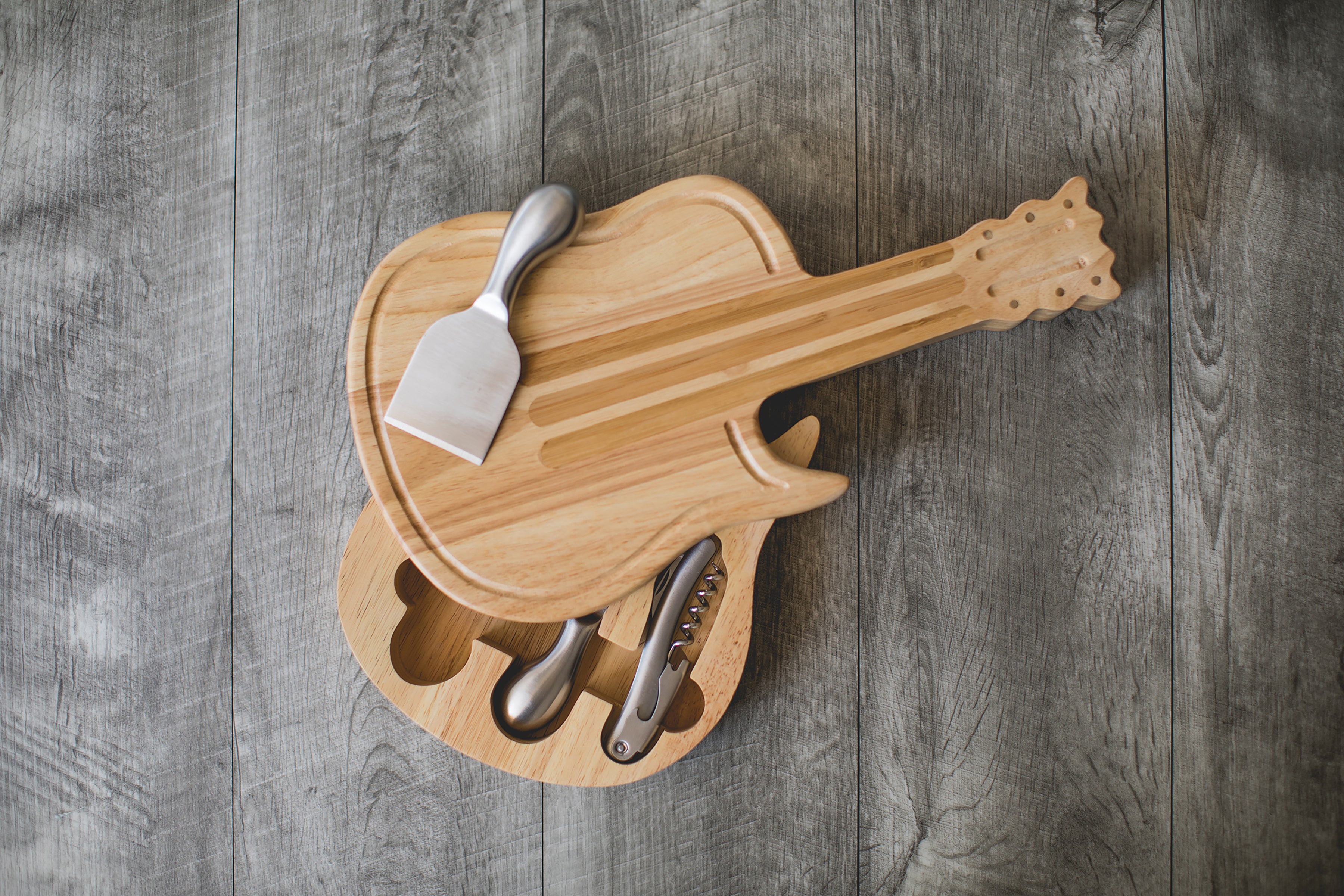 Guitar Cheese Cutting Board & Tools Set