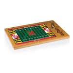 Maryland Terrapins Football Field - Icon Glass Top Cutting Board & Knife Set