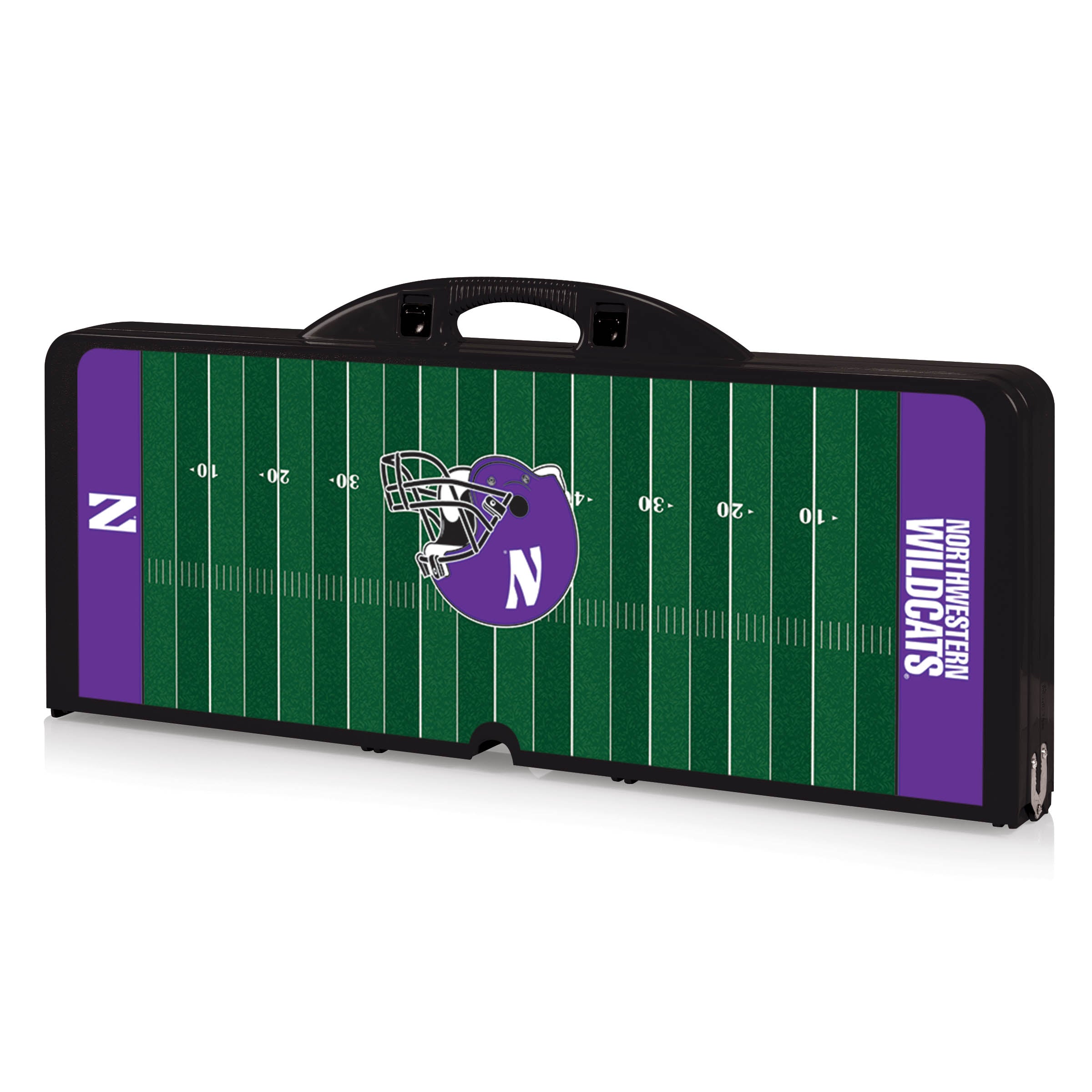 Northwestern Wildcats Football Field - Picnic Table Portable Folding Table with Seats