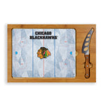 Hockey Rink - Chicago Blackhawks - Icon Glass Top Cutting Board & Knife Set