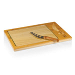 Kansas Jayhawks Basketball Court - Icon Glass Top Cutting Board & Knife Set