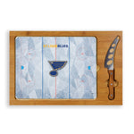 Hockey Rink - St Louis Blues - Icon Glass Top Cutting Board & Knife Set