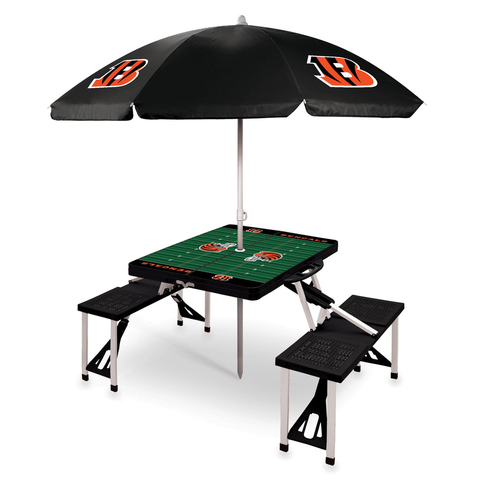 Cincinnati Bengals - Picnic Table Portable Folding Table with Seats and Umbrella