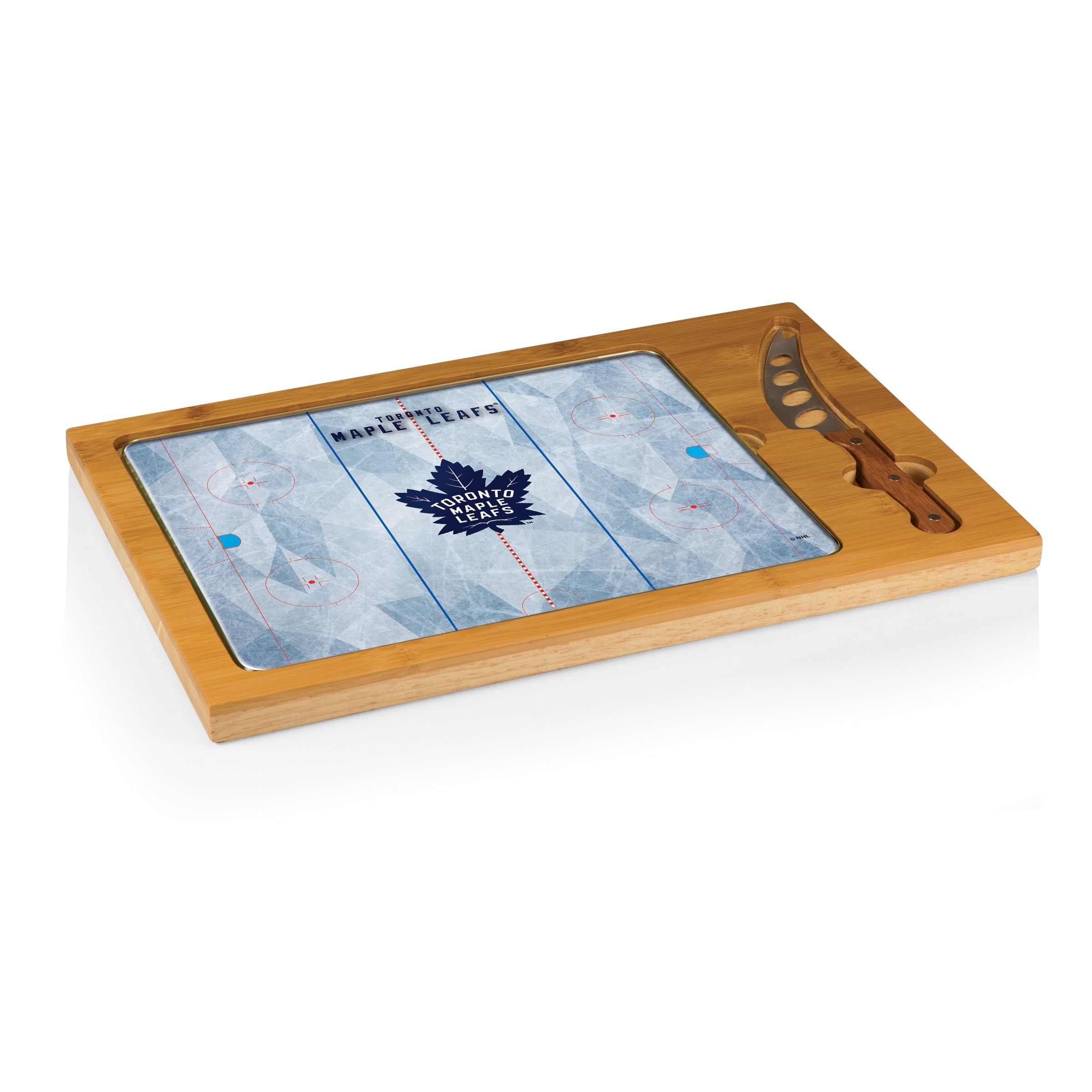 Hockey Rink - Toronto Maple Leafs - Icon Glass Top Cutting Board & Knife Set