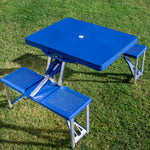 Illinois Fighting Illini Football Field - Picnic Table Portable Folding Table with Seats