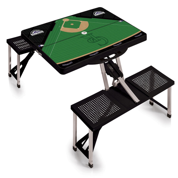 Colorado Rockies Baseball Diamond - Picnic Table Portable Folding Table with Seats