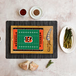 Cincinnati Bengals Football Field - Icon Glass Top Cutting Board & Knife Set